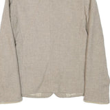 HEALTH Womens Beige Wool Blend Jacket S Plain Classic Button Closure
