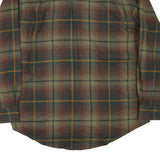 WOLVERINE Mens Green Brown Plaid Shirt L Cotton Blend Casual Button-Down