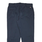 DICKIES Mens Cotton Blend Navy Regular Fit Straight Leg Trousers W38 L28