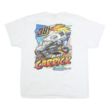 GILDAN Mens White Blake Carrick Racing Graphic T-Shirt XL Short Sleeve Crew Neck