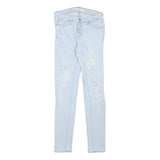 LEVI'S Womens Jeans Blue Slim Skinny Denim Light W25 L28 Distressed Zip