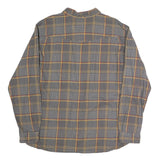 COLUMBIA Mens Grey Brown & Yellow Check Shirt XL Cotton Blend Long Sleeve Casual