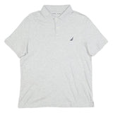 NAUTICA Mens Grey Short Sleeve Slim Fit Polo Shirt M Cotton Blend Casual