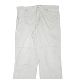 FACTORY Mens Relaxed Light Grey Cotton Blend Trousers W37 L33 Casual Zip Closure