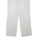 FACTORY Mens Relaxed Light Grey Cotton Blend Trousers W37 L33 Casual Zip Closure