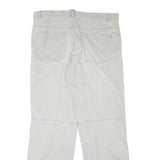 FACTORY Mens Relaxed Light Grey Cotton Blend Trousers W37 L33 Casual Zip Closure