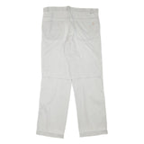 FACTORY Mens Relaxed Light Grey Cotton Blend Trousers W37 L33 Casual Zip Closure