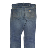 CARHARTT Mens Regular Fit Straight Leg Denim Blue Cotton W32 L32 Zip Jeans
