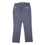 LEVI'S Womens Cotton Blend Blue Regular Straight Trousers W28 L28 Classic Zip