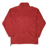 Mens Red Polyester Blend Pullover Jumper Half Zip Size XL Warm Casual Outdoor