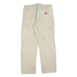 DICKIES Mens Beige Regular Cotton Blend Jeans W32 L30 Workwear Utility Zip
