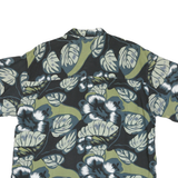 NAK Mens Black & Green Rayon Short Sleeve Shirt L Floral Pattern Tropical