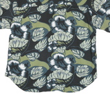 NAK Mens Black & Green Rayon Short Sleeve Shirt L Floral Pattern Tropical