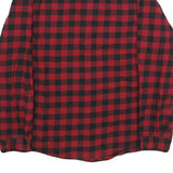 EDDIE BAUER Mens Red & Black Check Shirt L Button Down Casual Cotton