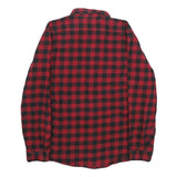EDDIE BAUER Mens Red & Black Check Shirt L Button Down Casual Cotton