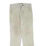 CARHARTT Mens Regular Fit Cotton Blend Beige Trousers W33 L31 Workwear Zip