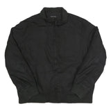 CALVIN KLEIN Mens Black Bomber Jacket L Polyester Plain Zip Closure Casual