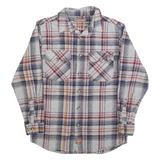 LINCOLN Mens Grey & Red Checked Cotton Shirt M Button Closure Long Sleeve