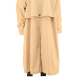 Womens Beige Cotton Blend Long Sleeve Button Closure Classic Coat XL Plain