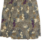 SAG HARBOR Womens Beige Floral Midi Polyester Skirt M Elastic Waist Vintage