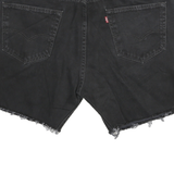 LEVI'S Mens Black Denim Cut-Off Shorts 2XL W38 Raw Hem Casual Cotton