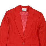 PENDLETON Womens Red Wool Blazer Jacket M Button Plain Classic Tailored