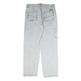 PSO BRAND Mens Jeans Light Blue Regular Straight Denim Rinse W37 L31 Casual
