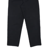 HIS Womens Cotton Blend Black Relaxed Straight Trousers W26 L25 Casual Zip