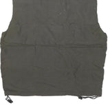 CHAMPION Mens Black Gilet L Polyester Blend Plain Logo Zip Puffer Sleeveless