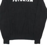 LACOSTE LIVE Womens Black Plain Crew Neck Basic Knit Jumper M Statement Print