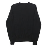 LACOSTE LIVE Womens Black Plain Crew Neck Basic Knit Jumper M Statement Print