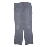 DICKIES Mens Cotton Blend Blue Regular Fit Straight Leg Trousers W36 L34