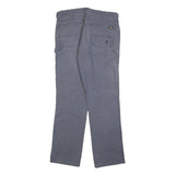 DICKIES Mens Cotton Blend Blue Regular Fit Straight Leg Trousers W36 L34