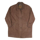 AMARETTA Womens Brown Outdoor Jacket L Polyester Blend Woven Plain Zip Relaxed