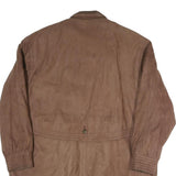 AMARETTA Womens Brown Outdoor Jacket L Polyester Blend Woven Plain Zip Relaxed