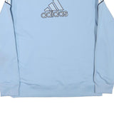 ADIDAS Mens Light Blue Polyester Blend Track Jacket L Zip Plain Sports