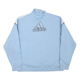 ADIDAS Mens Light Blue Polyester Blend Track Jacket L Zip Plain Sports