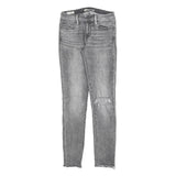 LEVI'S 711 BIG E Womens Slim Skinny Denim Light W26 L28 Distressed Zip Jeans