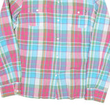 TOMMY HILFIGER Womens Pink & Blue Check Shirt L Cotton Blend Long Sleeve Casual