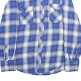WRANGLER Mens Blue & White Plaid Shirt L Cotton Casual Long Sleeve