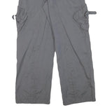 Mens Polyester Blend Grey Relaxed Cargo Trousers W25 L28 Casual Workwear Zip