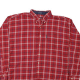 CHAPS Mens Red Plaid Shirt XL Classic Button-Down Cotton Blend Long Sleeve