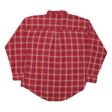 CHAPS Mens Red Plaid Shirt XL Classic Button-Down Cotton Blend Long Sleeve