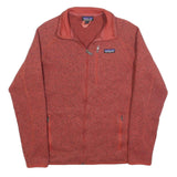 PATAGONIA Womens Red Zip Jacket M Polyester Blend Plain Casual Outdoor Warm