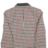 Womens Burgundy & Grey Check Wool Button Jacket M Classic Tailored