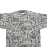 MAXX Mens Grey Patterned Casual Shirt S Cotton Short Sleeve Button Collar