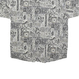 MAXX Mens Grey Patterned Casual Shirt S Cotton Short Sleeve Button Collar