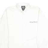 HARLEY DAVIDSON Mens White Button-Down Shirt S Cotton Logo Casual