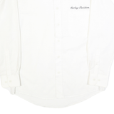 HARLEY DAVIDSON Mens White Button-Down Shirt S Cotton Logo Casual