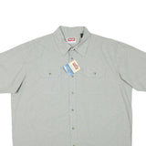 WRANGLER Mens Grey Cotton Blend Shirt XL Casual Button Down Pocket